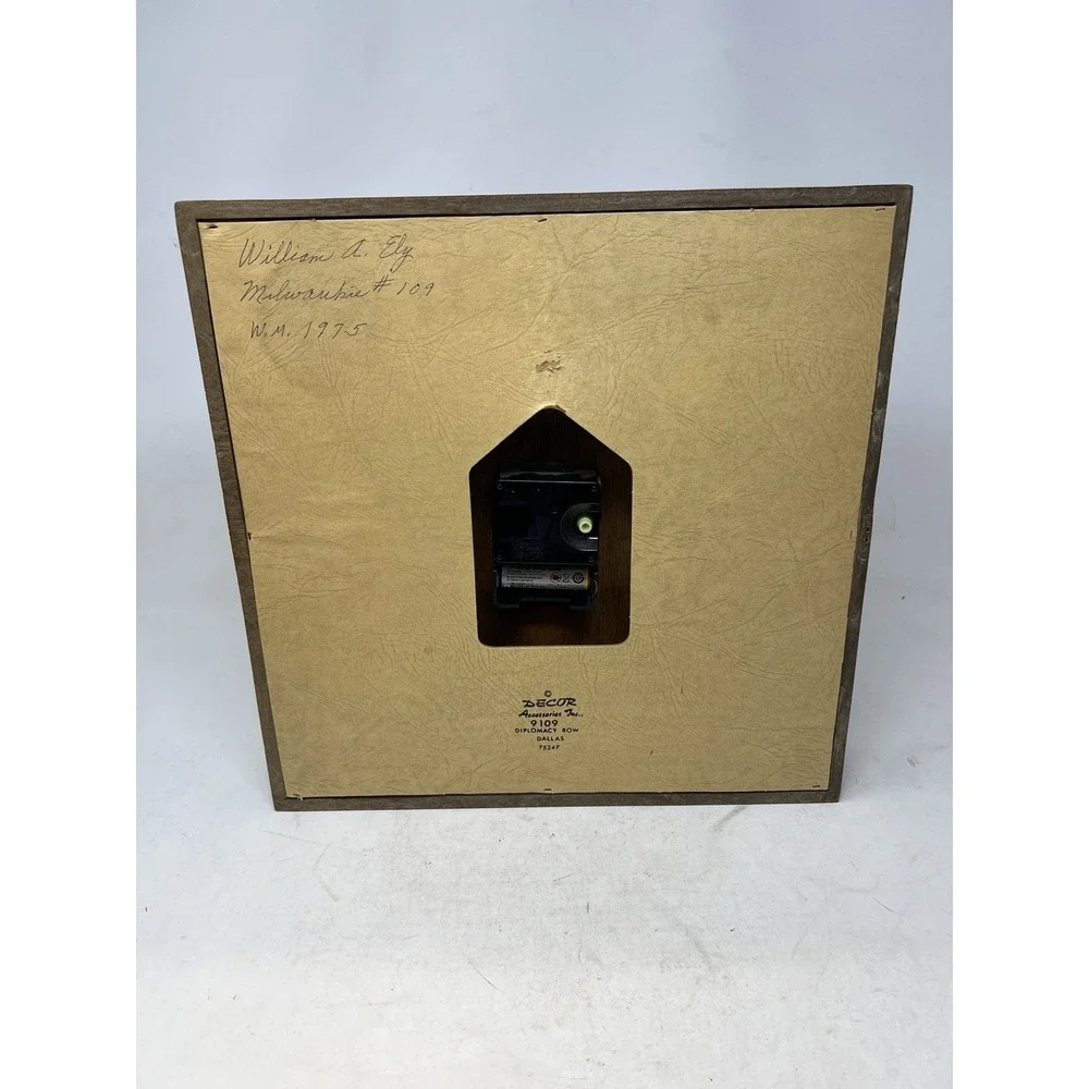 Handcrafted Vintage Mid Century Modern Freemason Wooden Wall Clock